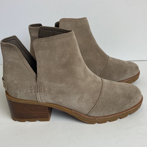 Sorel Cate Suede Cut-Out Chelsea Boot NL3384-240 Sz 8 Tan Bootie Normcore Winter - Picture 3 of 16